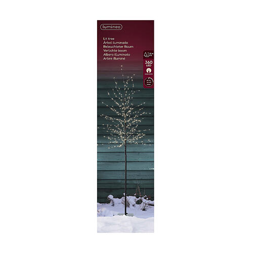 Albero luminoso micro LED bianco caldo int/est 180x70 cm 3