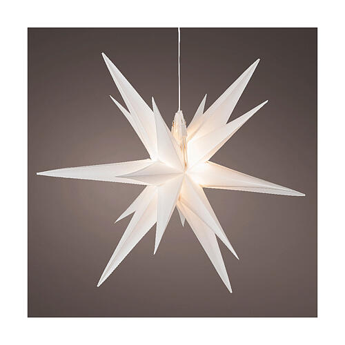 Estrela luminosa LED PVC luz branca quente fixa 30 cm 1