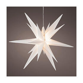 PVC-Stern mit Beleuchtung für den Außenbereich, LED warmweiß, 40 × 40 cm