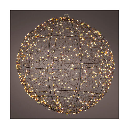 Sfera in metallo micro LED luce dorata fissa est/int 30 cm 1