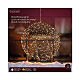 Metal sphere with golden fixed micro LED light indoor/outdoor 30 cm s3