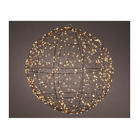 Sfera in metallo micro LED luce dorata fissa est/int 40 cm