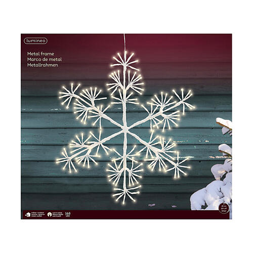 Flocon de neige en métal LED lumière fixe blanche chaude 50 cm 3