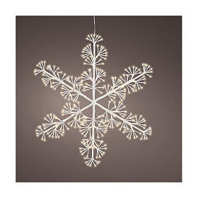Metal snowflake with fixed warm white LED light, 31.5 in