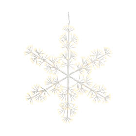 Fiocco di neve in ferro LED fisso luce bianca calda 80 cm