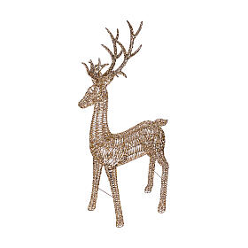 Renna dorata 3D Babbo Natale led bianco caldo 270x43x100 cm