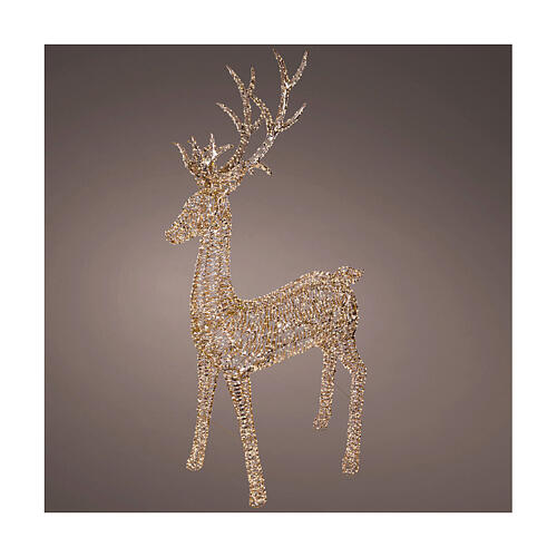 Renna dorata 3D led bianco caldo 270x43x100 cm 1