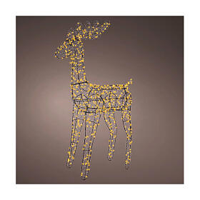 Renna dorata 3D Natale led dorato lampeggiante 84x18,5x58 cm