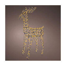 Renna dorata 3D Natale led dorato lampeggiante 84x18,5x58 cm