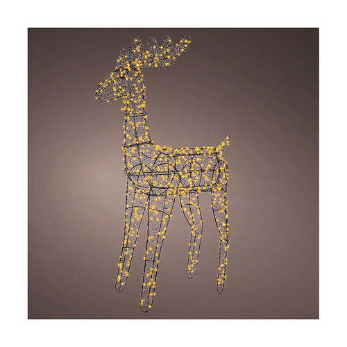 Renna dorata 3D Natale led dorato lampeggiante 84x18,5x58 cm 1