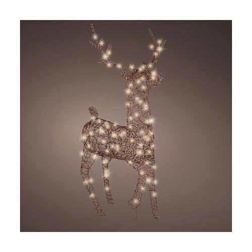 Renna in vimini LED fisso bianco caldo 150x90 cm 1