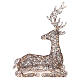 Seated wicker reindeer with warm white fixed LEDs, 110x82 cm s5