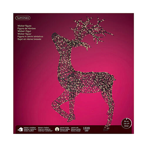 Renna vimini LED fisso bianco caldo 200x120 cm 3