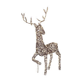 Renifer z wikliny z lampkami LED światlo stałe ciepłe białe, 124x65 cm