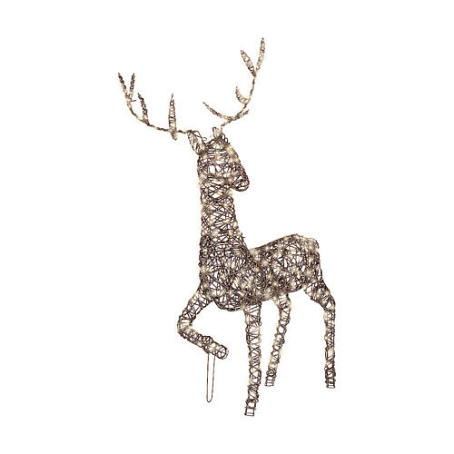 Renifer z wikliny z lampkami LED światlo stałe ciepłe białe, 124x65 cm 2