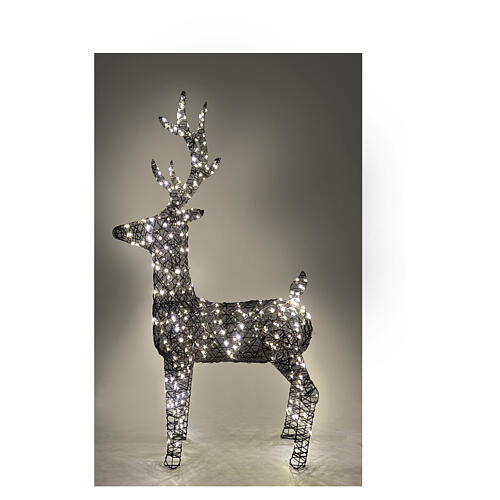 Rentier, Rattan, 400 warmweiße LEDs, 160 × 86 × 26 cm – für Innen- und Außenbereich 4