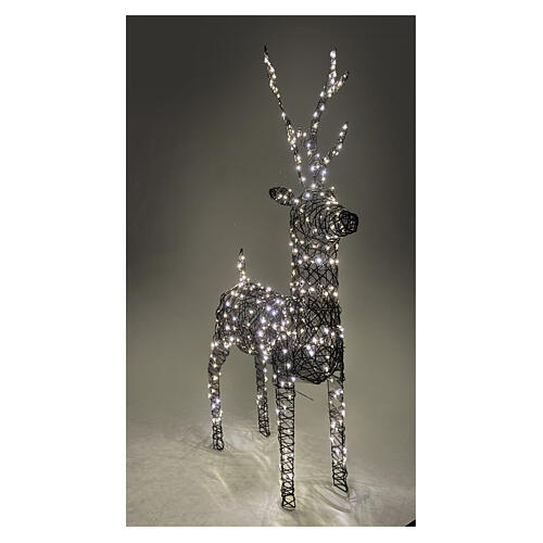 Renne en osier à LED blanc chaud fixe 160x86 cm 3