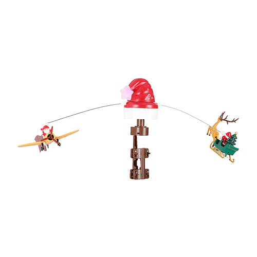 Puntale con movimento cappello e Babbo Natale 30x70 cm 4