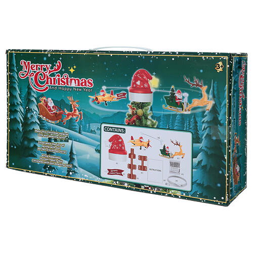 Puntale con movimento cappello e Babbo Natale 30x70 cm 6