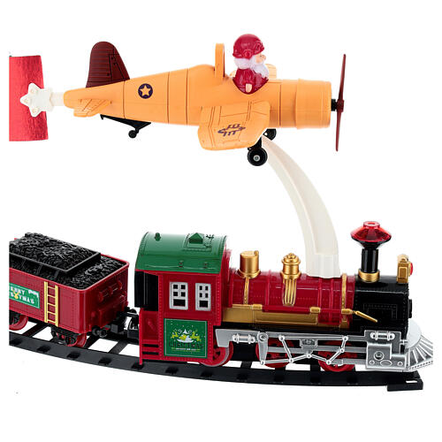 Tren en movimiento sobre rieles con LED blancos cálidos 90 cm 4