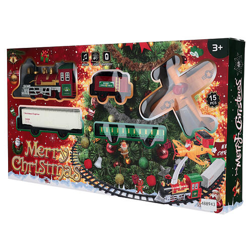 Tren en movimiento sobre rieles con LED blancos cálidos 90 cm 7