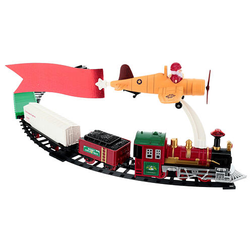 Trenino mobile su rotaie con LED bianchi caldi 90 cm 3