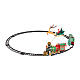 Moving little train on rails, Santa Claus and sleigh, warm white LEDs, 35 in s1