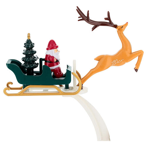 Trenino mobile su rotaie babbo natale e slitta LED bianchi caldi 90 cm 5