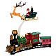 Trenino mobile su rotaie babbo natale e slitta LED bianchi caldi 90 cm s4