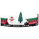 Trenino mobile su rotaie babbo natale e slitta LED bianchi caldi 90 cm s6