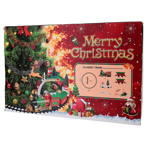 Comboio em movimento com Pai Natal e trenó, LED branco quente, 90 cm 8