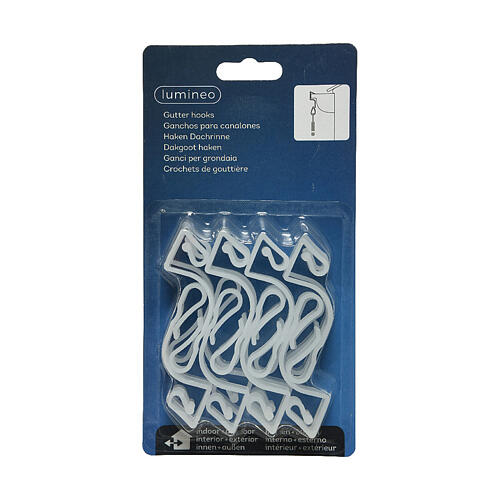Ganchos em plástico branco int/ext 7 cm 1