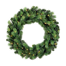 Couronne de l'Avent guirlande de Noël LED dorée à énergie solaire 80 cm