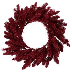 Indoor burgundy Advent wreath, 20 in