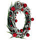 Snowy wreath with red balls for indoors, 40 cm s3
