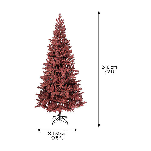 Weihnachtsbaum, künstlich – 240 cm, Tanne burgunderrot 3