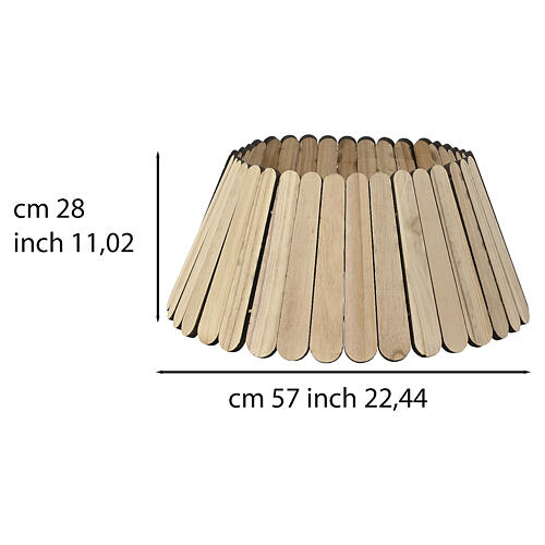 Light wood Christmas tree base ring, 22 in diameter 3