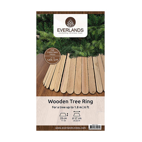 Light wood Christmas tree base ring, 22 in diameter 4