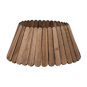 Dark wood Christmas tree base with ring design, 28 in diameter