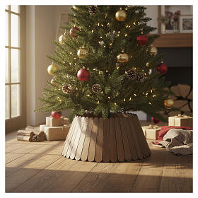 Base para Árbol de Navidad madera oscura en forma de anillo diám 70 cm