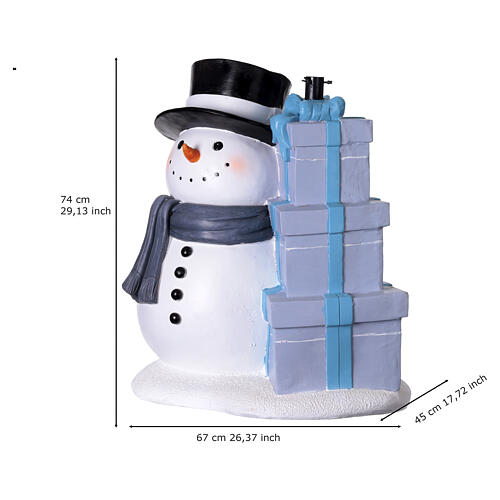 Base para árbol de Navidad muñeco de nieve con regalos 75 cm 3
