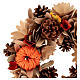 Wooden garland wreath with pinecones and paper pumpkins, 12-inch diameter s3