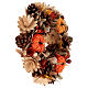 Wooden garland wreath with pinecones and paper pumpkins, 12-inch diameter s4