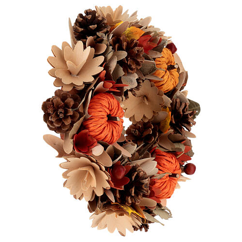 Christmas Garland Wood Decorations, Pine Cones, and Paper Pumpkin diam. 30 cm 4