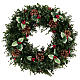 Advent wreath with holly and pine cones diam. 40 cm s1