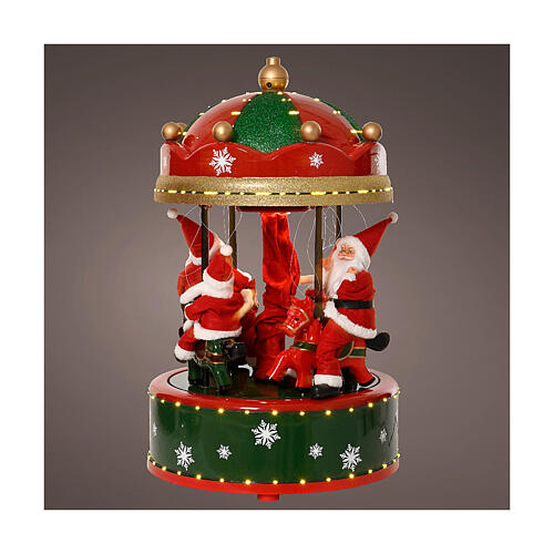 Carillon giostra con Babbo Natale a cavallo 100 cm 1