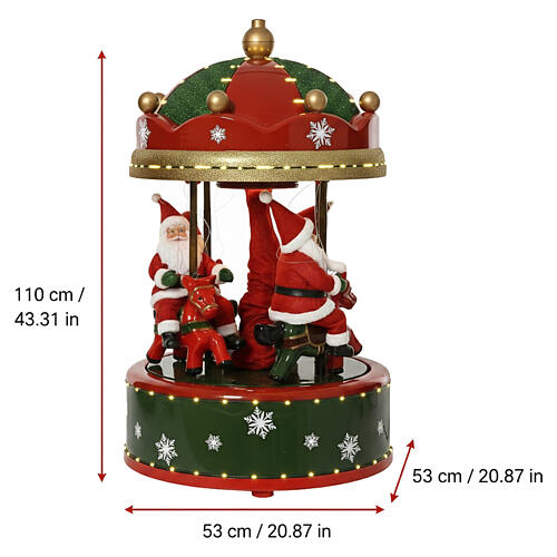 Christmas carousel with Santa Claus riding on a horse, 110 cm 2