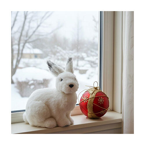 Lapin blanc décoration de Noël 30x15x30 cm 2