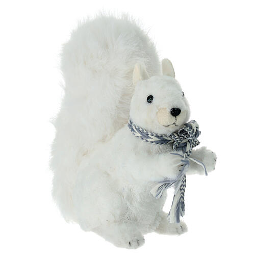 Ardilla blanca con bufanda brillante decoración Navidad 20x10x24 cm 2
