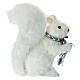 Ardilla blanca con bufanda brillante decoración Navidad 20x10x24 cm s1